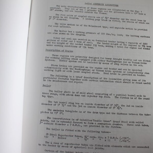 Ministry of Supply 2-10-0 Austerity Engine and Tender: Brief Description with Hints on Maintenance and Repair  ISBN: 9780954713133 - Image 2