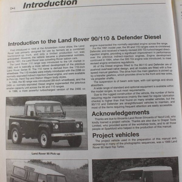 Land Rover 90/110 and Defender Service and Repair Manual book by Steve Rendle Mark Coombs ISBN: 9781859601853 - Image 2