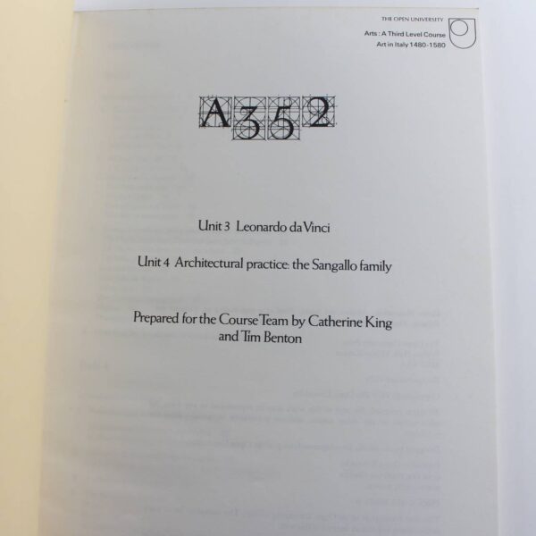 Leonardo da Vinci Architectural practice the Sangallo family Arts a third level course. art in Italy 1480-1580 book by Catherine E. King  ISBN: 9780335075027 - Image 2