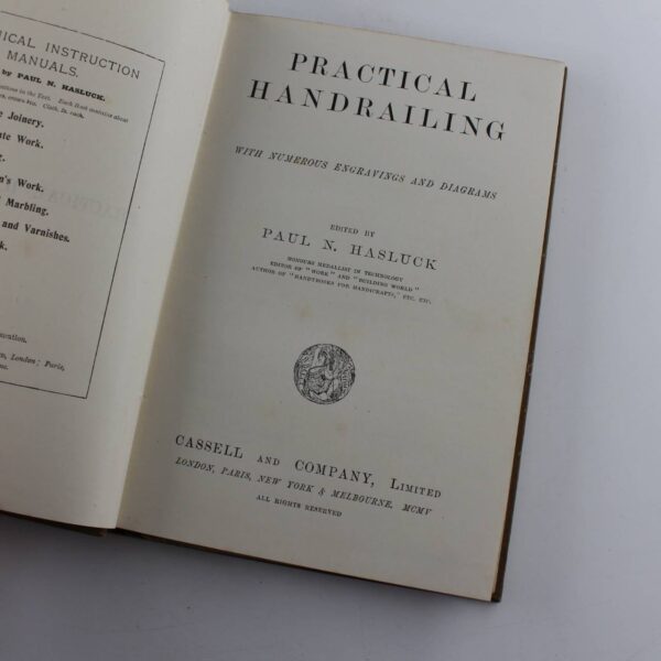 Practical Handrailing with Numerous Engravings and Diagrams book by Paul N Hasluck  ISBN: - Image 2