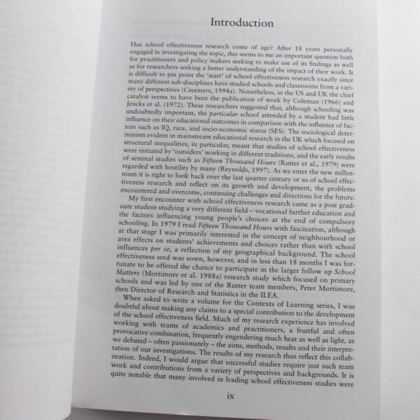 School Effectiveness: Coming of Age in the Twenty-First Century: Contexts of Learning book by Pamela Sammons  ISBN: 9789026515507 - Image 2