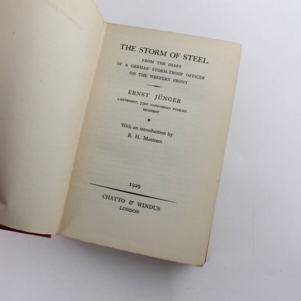 The storm of Steel From The Diary of A German Storm-Troop Officer on the Western Front book by Ernest Junger  ISBN: - Image 2