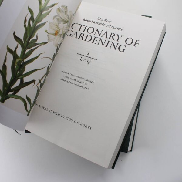 The New Royal Horticultural Society Dictionary of Gardening  4 Volumes Folio book by Huxley Anthony; Griffiths Mark and Levy Margot.  ISBN: - Image 5