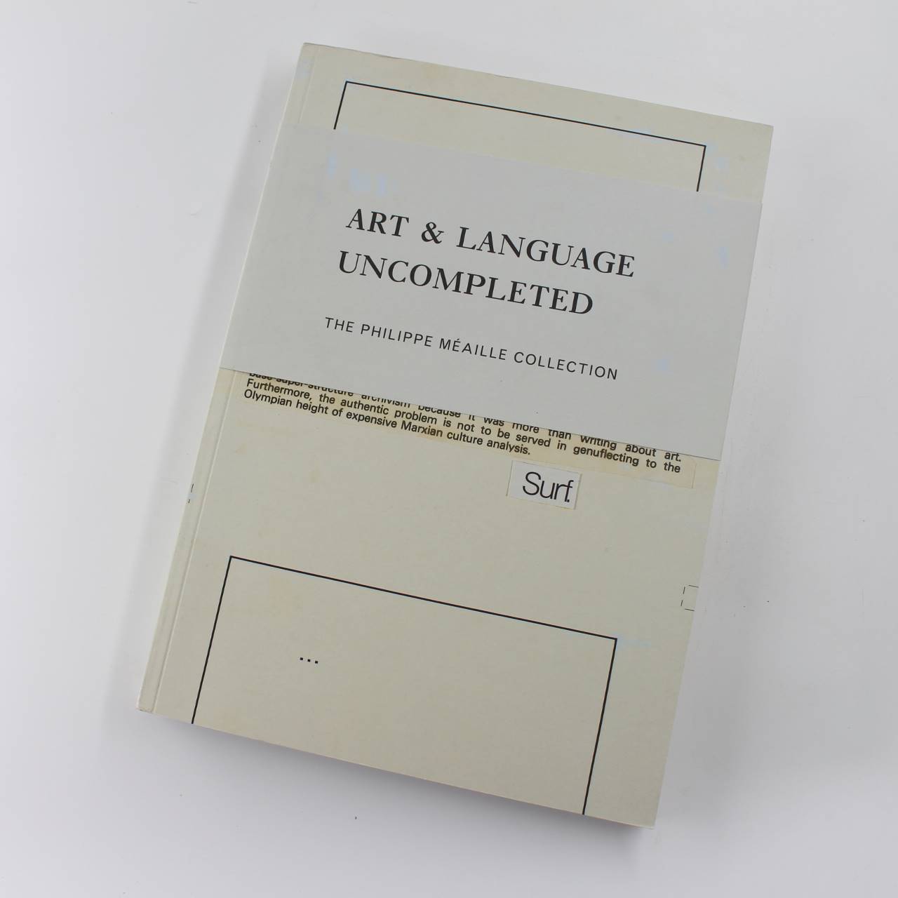 Art & Language Uncompleted: The Philippe M?aille Collection book by Charles Guerra Metthew Jesse Jackson Bartomeu Mari  ISBN: 9788492505524