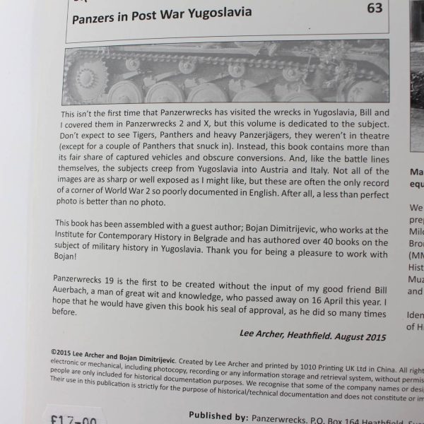 Panzerwrecks 19: Yugoslavia book by Lee Archer Bojan Dimitrijevic  ISBN: 9781908032126 - Image 2