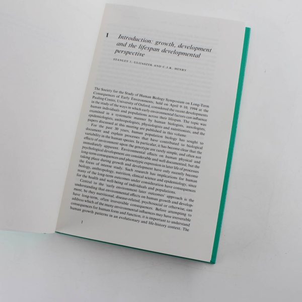 Long-Term Consequences of Early Environment: Growth Development and the Lifespan Developmental Perspective book by Stanley J. Ulijaszek C. Jeya K. Henry  ISBN: 9780521471084 - Image 3