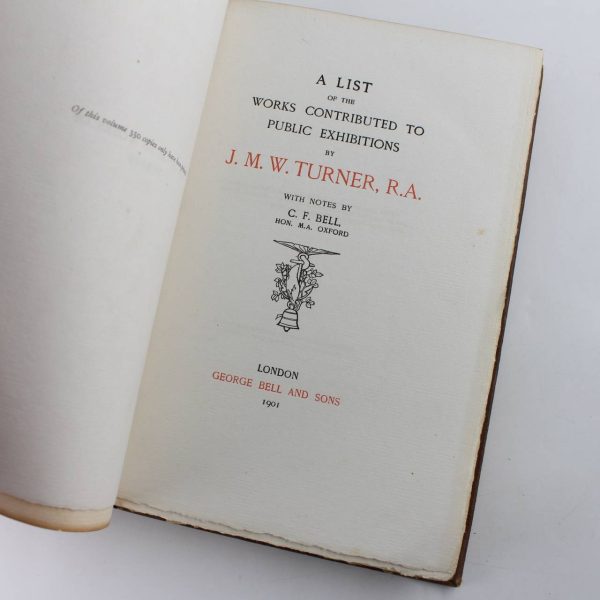 A List of the Works Contributed to Public Exhibitions by J.M.W. Turner R.A book by Joseph Mallord William Turner  ISBN: - Image 2