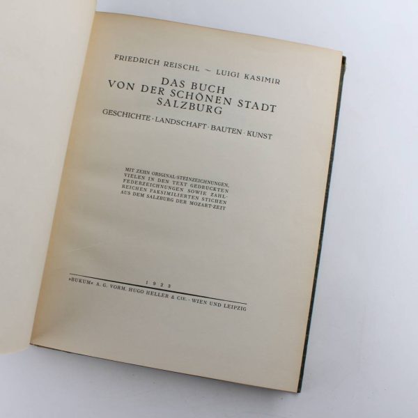 Das Buch von der sch?nen Stadt Salzburg : Geschichte Landschaft Bauten Kunst. book by Reischl Friedrich Kasimir Luigi  ISBN: - Image 2