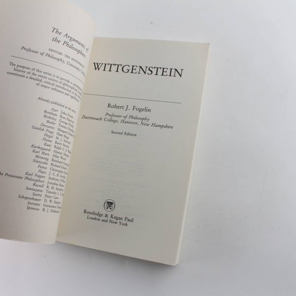 Wittgenstein: The Arguments of the philosophers book by Robert J. Fogelin  ISBN: 9780710209757 - Image 2