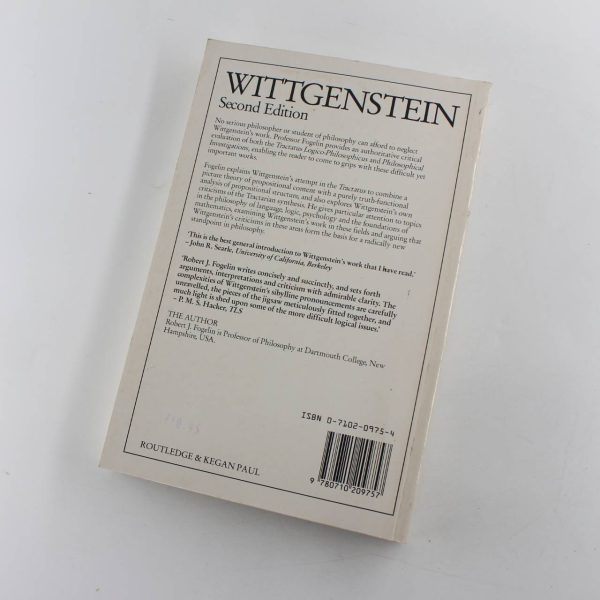 Wittgenstein: The Arguments of the philosophers book by Robert J. Fogelin  ISBN: 9780710209757 - Image 4