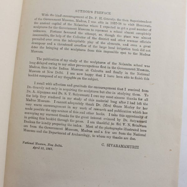 Nolamba Sculptures In The Madras Government Museum. Bulletin of the Madras Government Museum. New Series - General Section Vol.IX No 1. book by C. SIVARAMAMURTI  ISBN: - Image 3