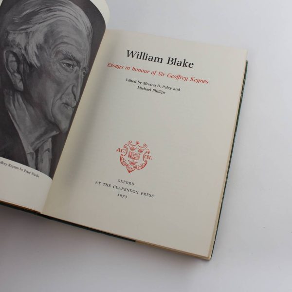 William Blake: Essays in honour of Sir Geoffrey Keynes book by Morton D. Paley Michael Phillips  ISBN: - Image 2