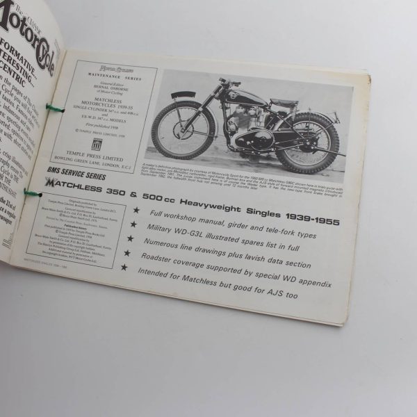 Matchless 350 & 500 cc Heavyweight Singles 1939-1955 BMS Service Series book by Bruce Main-Smith and Co  ISBN: - Image 2