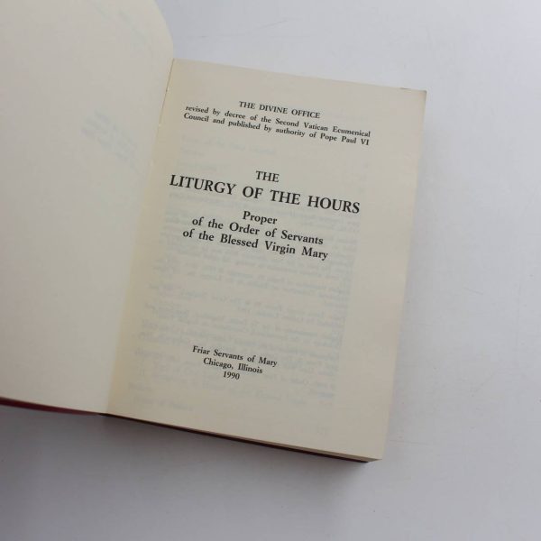 LITURGY OF THE HOURS O.S.M. book by Friar Servants of Mary  ISBN: - Image 2