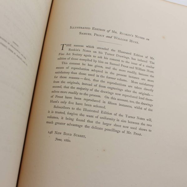 Notes by Mr. Ruskin on Samuel Prout and William Hunt : an illustration of a loan collection of drawings exhibited at the Fine art society's galleries in 1879-80 book by John Ruskin  ISBN: - Image 3