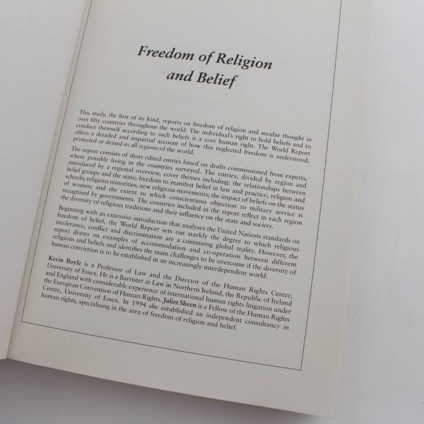 Freedom of Religion and Belief: A World Report book by Kevin Boyle Juliet Sheen  ISBN: 9780415159784 - Image 3