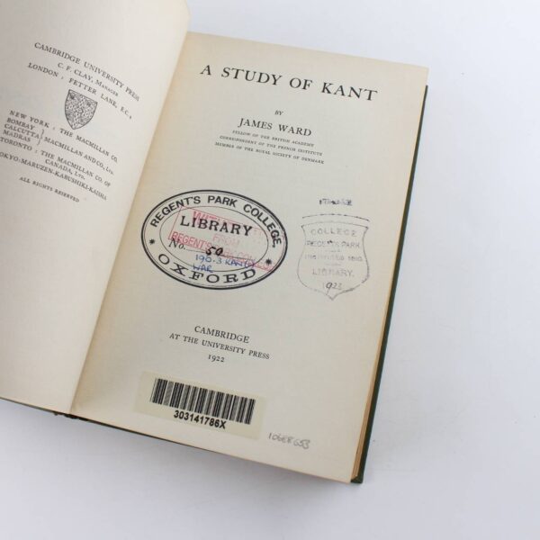 A study of Kant book by James Ward   ISBN: - Image 2