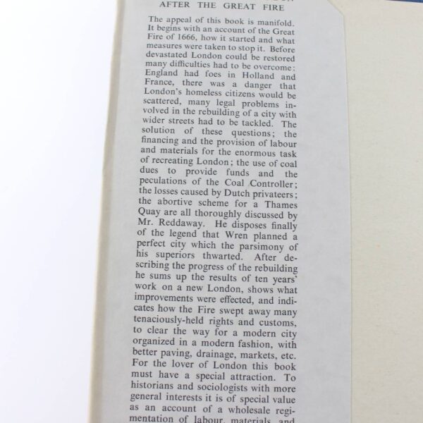 The Rebuilding of London after the Great Fire book by T F Reddaway  ISBN: - Image 3