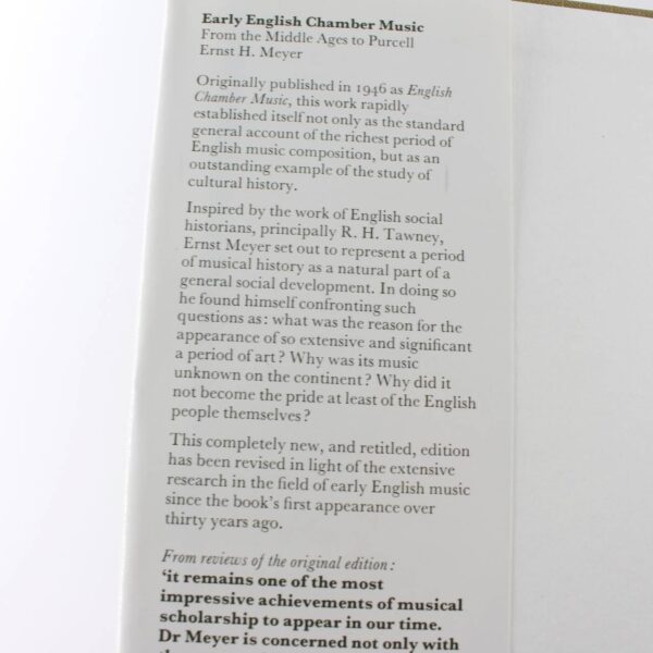 Early English Chamber Music: From the Middle Ages to Purcell. book by Ernst Hermann Diana Poulton Meyer  ISBN: - Image 3