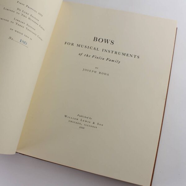 Bows for Musical Instruments of the Violin Family book by Joseph Roda  ISBN: - Image 2