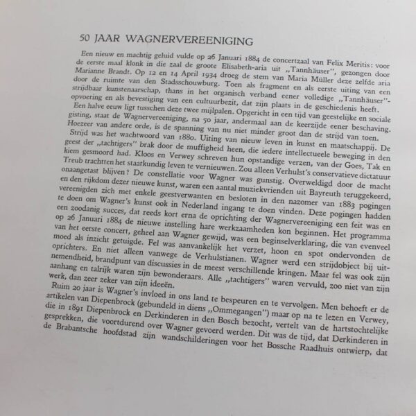 50 jaar Wagnervereeniging. Memorial Book of the Wagner Association 1884-1934 50th Anniversary book by Wagner Board  ISBN: - Image 3